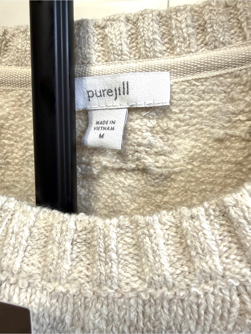 J. Jill Cream Cable-Knit Crew Sweater - Picture 3 of 7